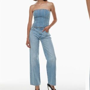 Aritzia Denim Forum wide legged highrise Farrah jeans